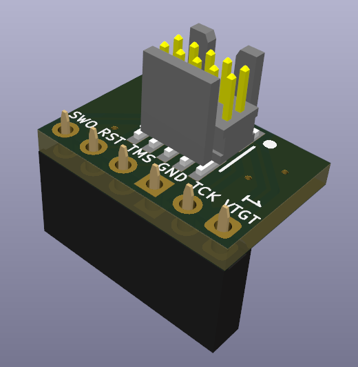 Adapter on Kicad 3D View